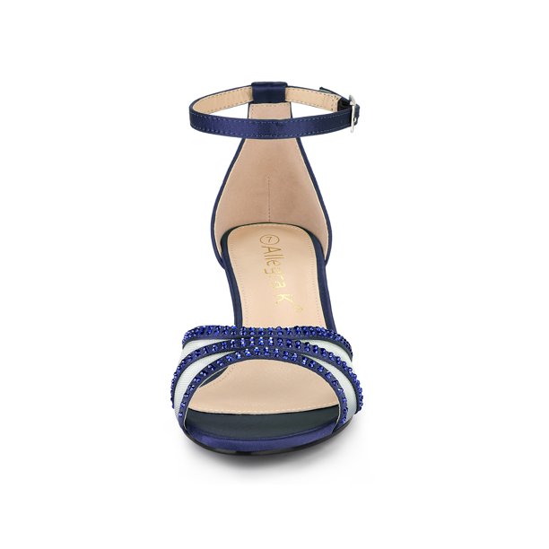 Navy blue clearance ankle strap heels