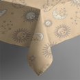 thumbnail image 4 of Beige Sun Moon Cloud Star Pattern Rectangle Tablecloth 60"x102",Waterproof Polyester Rectangle Table Cloth, Wipeable Spillproof Polyester Tablecloth for Dining, Camping, Indoor and Outdoor, 4 of 6