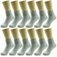 thumbnail image 1 of Calcetines Circulatorios de Tobillo para Hombres Grandes y Altos, 6-12 Pares de Calcetines Diabéticos de Apoyo a la Salud, sin Atar y de Ajuste Holgado (13-15) (Gris, Paquete de 6), 1 of 2