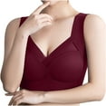 thumbnail image 6 of UPPADA Back Smoothing Push Up Bras for Women Sports Bras for Big Breasts Black Wireless Bra Full Cup Wireless Bra,Wine Xxxxl, 6 of 7