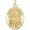 Solid 14K Yellow Gold, variant on Picturesongold.Com Saint Eulalia Oval Religious Medal Necklace Pendants - 1 inch Size of a Quarter -Solid 14K Yellow Gold