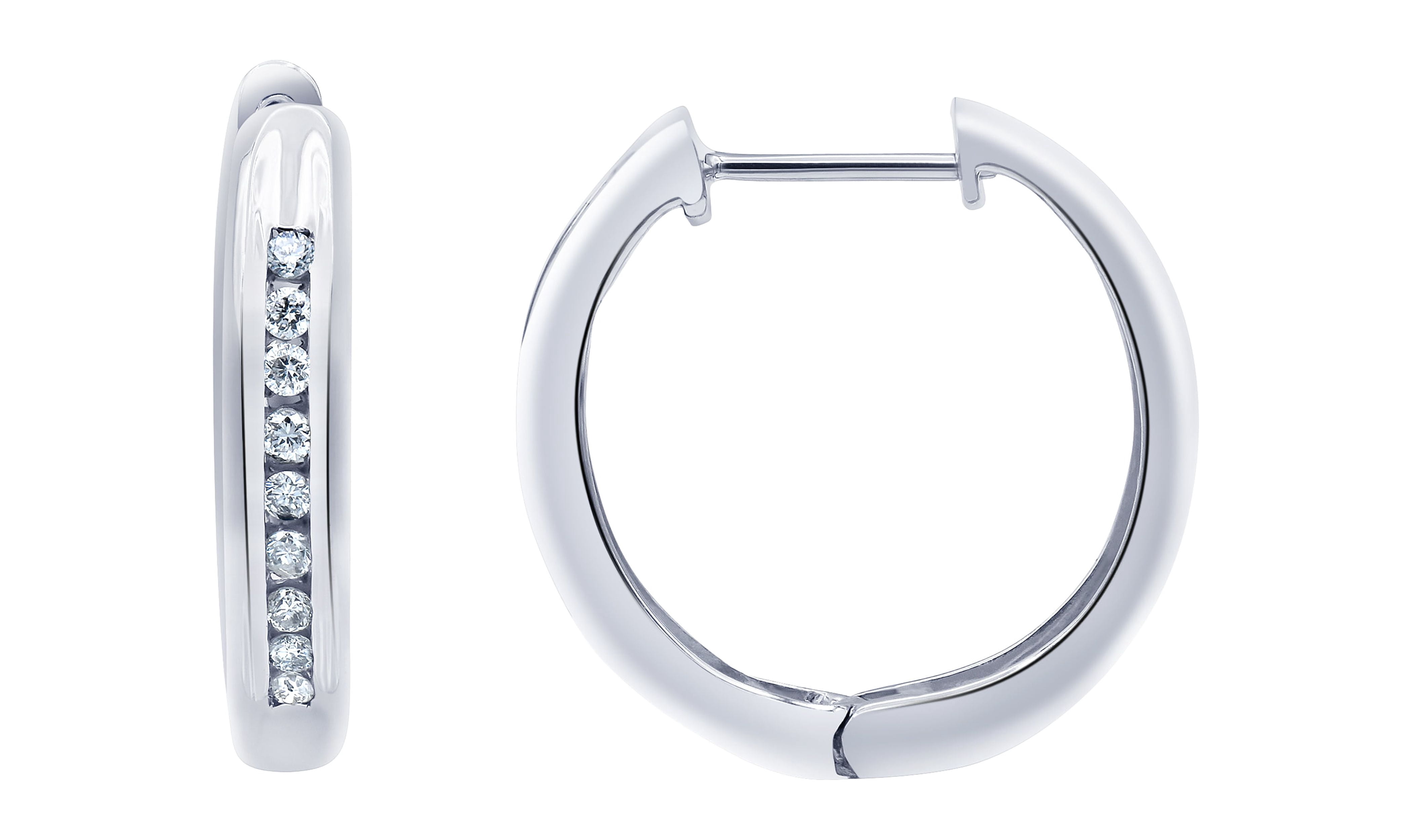 Arista 1/4 Carat Lab Grown Diamond Women's Hoop Earring in Sterling Silver (I, SI)