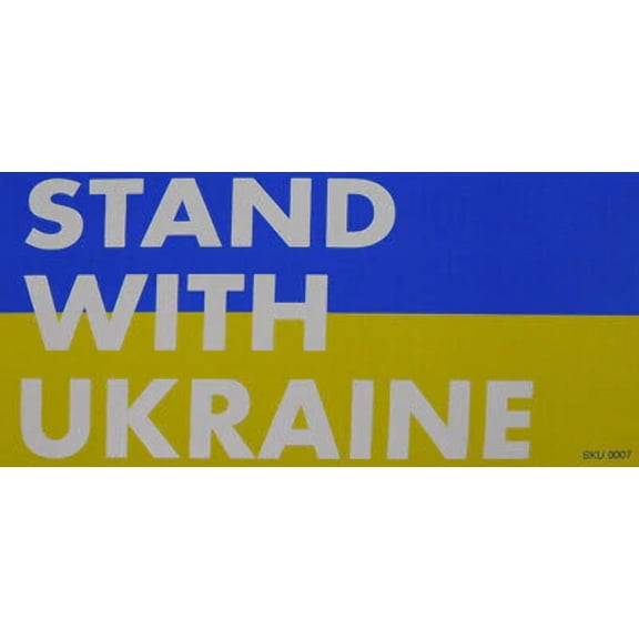 Stand With Ukraine Blue  Yellow Vinyl Decal Bumper Sticker SKU0007