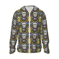 thumbnail image 1 of Balery Sugar Skulls Sudadera ligera de manga larga con capucha y protección solar UPF 50+ para hombre y mujer, ideal para pesca y running-3X-Large, 1 of 7