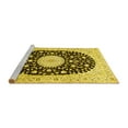 thumbnail image 2 of Ahgly Company Machine Washable Indoor Square Medallion Yellow Traditional Area Rugs, 7' Square, 2 of 4