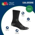 thumbnail image 4 of Fruit of the Loom Dual Defense Crew Socks for Men, Black, Sizes 6-12 (12-Pack), 4 of 5