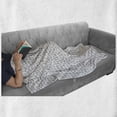 thumbnail image 6 of Alphabet Soft Flannel Fleece Throw Blanket, Greyscale Geometric Letters Simplistic Preschool Theme Print, Cozy Plush for Indoor and Outdoor Use, 60" x 80", Pale Grey and White, by Ambesonne, 6 of 6