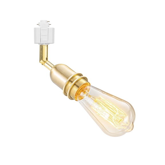 KAYYELAMP E26 Brass Modern Track Mount Ceiling Light H-Type Adjustable Angle Vintage Track Head Lighting for Loft Wall Painting Hallway(No Bulb, Track)