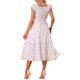 thumbnail image 3 of Vestido Maxi Flare de Cuello Cuadrado Floral para Mujeres INSPIRE CHIC con Cintura Elástica XS Blanco, 3 of 6