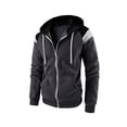 thumbnail image 1 of xiaxaixu Men's Casual Drawstring Hoodie Long Sleeve Contrast Color Zip Up Sweatshirt Tops for Spring Autumn, 1 of 6