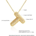 thumbnail image 3 of Z ZACHÉ Gold A-Z Bubble Letter Necklace 18K Gold Plated -- Dainty Cubic Zirconia Pendant, Balloon Initial Necklace for Women - Letter T, 3 of 6