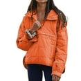 thumbnail image 2 of Quilted Pullover Puffer Jacket for Women Long Sleeve Lightweight Hooded Coat Winter Oversized Warm Outwear with Pockets, 2 of 4