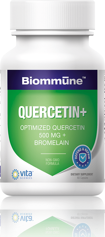 BIOMMUNE QUERCETIN + Quercetin (a zinc ionophore) and Bromelain are powerful nutrients to speed defense and recovery. Bolster overall immune system and protect upper respiratory health
