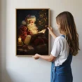 thumbnail image 6 of Vintage Christmas Wall Art Santa Reading Book Printable Christmas Oil Poster, Matte Canvas Stretched, Posters for Room Bedroom Living Room Bathroom Wall Decor, Posters & Art Prints, Gift., 6 of 7