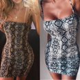 thumbnail image 5 of Women Sleeveless Snakeskin Print Bodycon Sling Mini Dress Party Cocktail, 5 of 5