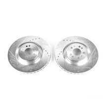 Power Stop Front Pair of Drilled and Slotted Brake Rotors EBR674XPR