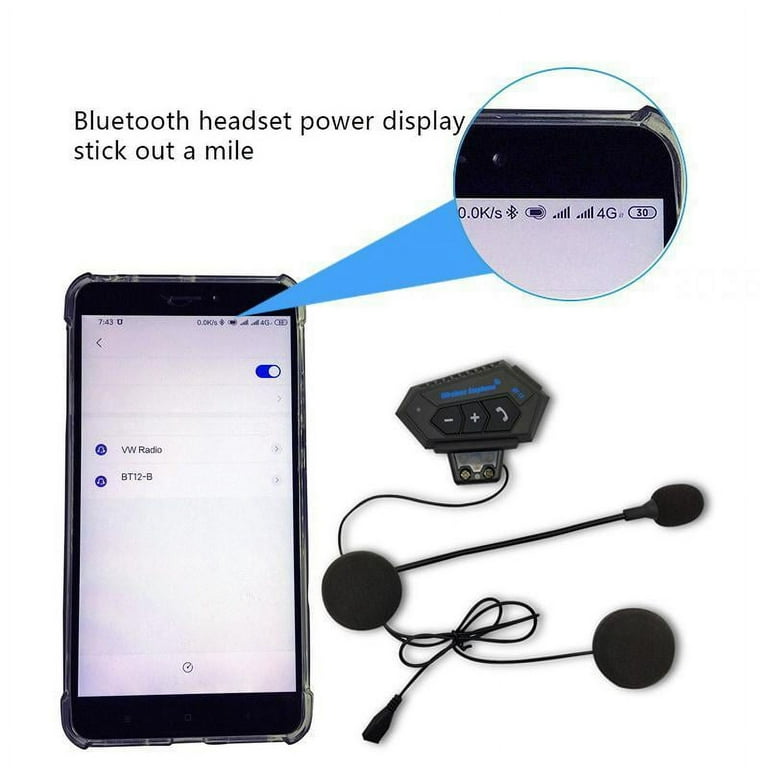 2 Pack Motorcycle Bluetooth Headset New Version Helmet Bluetooth Intercom Motorcycle Bluetooth Communication System for Ski ATV Dirt Bike Up Black