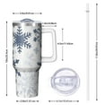 thumbnail image 2 of Blue Christmas Snowflake Pattern Tumbler with Handle and Lid,40oz Double Wall Vacuum Insulated Tumbler,Cups Gift for Women and Men, 2 of 7