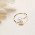 thumbnail image 2 of Womens Personalized Pearl Ring With Freshwater Pearls Rice Droplet Circle White Pink Purple Copper Alloy Pearl, 2 of 2