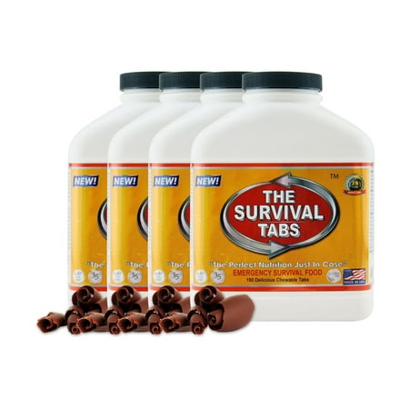 Survival Tabs 60 Day 720 Tabs Emergency Food Survival MREs Meal Replacement for Disaster Preparedness Gluten Free and Non-GMO 25 Years Shelf Life Long Term - Chocolate