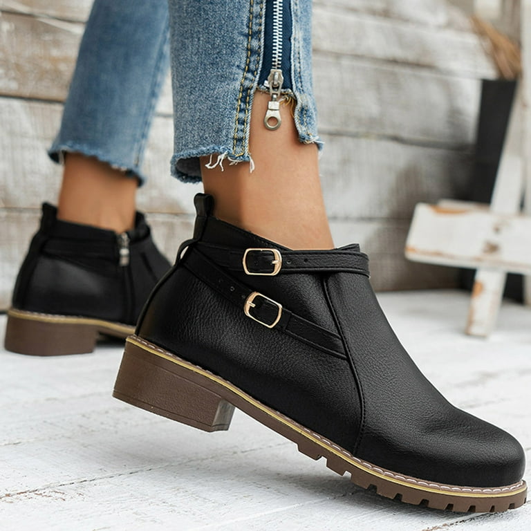 Tponi Womens Winter Boots Clearance Shoes Women Boots Womens Dress Boots  Round Toe High Heel Ankle-High Nightclub Womens Comfort Boots - Walmart.com