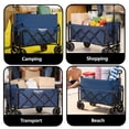 thumbnail image 4 of Outdoor Rolling Wagon Utility Cart, Wagons Grocery Cart with Wheels, Garden Cart with Adjustable Handle, Beach Cart with 2 Mesh Cup Holders, for Outdoor, Beaches, Gardens, Parks, Shopping, S10485, 4 of 7