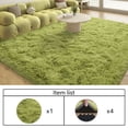 thumbnail image 2 of ASPILLOW 9x12 Fluffy Rug for Room,Non Skid Plush Indoor Home Decor Rug,Modern Shaggy Fuzzy Rugs for Living Room,Grass green, 2 of 5