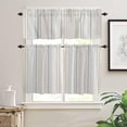 thumbnail image 2 of Boho Yellow Kitchen Curtains and Valances Set, Rod Pocket Curtains Tier Farmhouse Window Curtains 36 Inch Length, Abstract Stripes Geometric Plaids Dots Retro 3 Piece Kitchen Curtains Set, 2 of 6