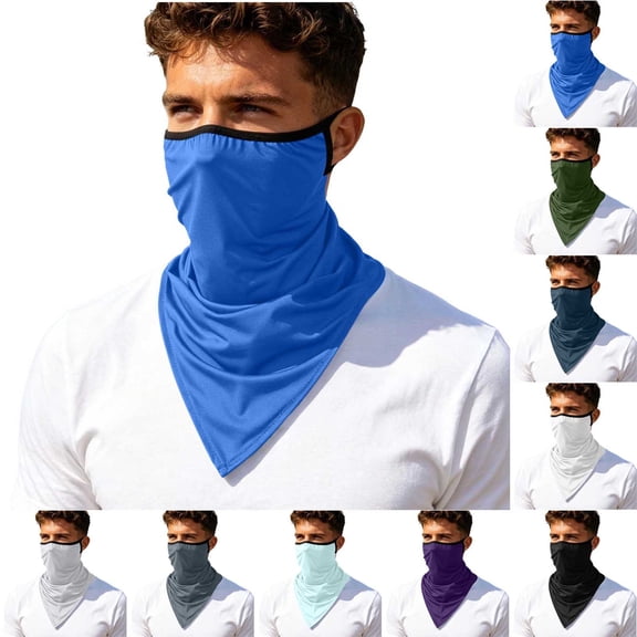 QSAWXQZ Men's Neck Gaiter Ear Loop Face Cover Breathable Scarf Lightweight Outdoor Sun Mask Free Size