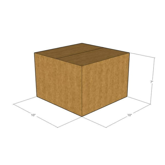 10x10x7 Kraft Brown Corrugated Shipping Boxes, 32 ECT Single-Wall, Qty 5