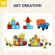 thumbnail image 2 of Baldosas magnéticas TOY Life para niños de 3 a 8 años, 45 piezas, 2 of 9