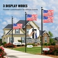 thumbnail image 4 of VEVOR 25FT Sectional Flag Pole Kit, Heavy Duty Aluminum Alloy in Ground Flag Poles for Outside, 3 Display Modes Flagpole with 3x5 American Flag, Professional Accessories, Black, 4 of 9