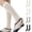 Beige, variant on Women's Thin Ribbed Knee High Socks Breathable Cotton Blend Crew Socks for Spring Summer Casual Wear
