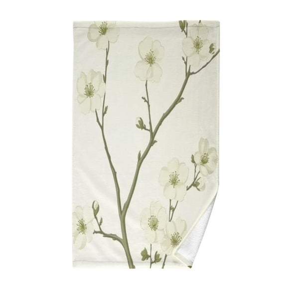 Branch with White BlossomsBath Towel 100% Cotton Soft Thick High Absorbency Hand Face Towel Single Pack 16x28in