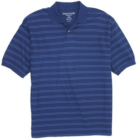 Big Men's Striped Cotton Pique Polo Shirt