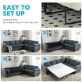 thumbnail image 5 of Tabaray Modern L Shaped Sleeper Sofa Bed with Small Full Mattress Bed, 104"Pull Out Sleeper Couch Bed Small Full Size,  6 Seater Sectional Furniture Sets for Living Room, Bedroom, Apartment, 5 of 14