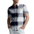 thumbnail image 2 of Awdenio Mens Shirts Casual Plaid Turndown Collar Poket Casual Short Sleeve Buttons Shirt Stretchy, Comfortable Fit for Summer, 2 of 6