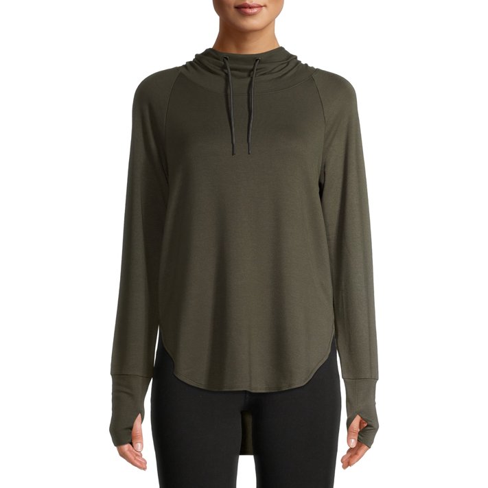 Athletic Works Women's Athleisure Mock Neck Hoodie