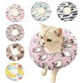 thumbnail image 2 of Cartoon Cats Print Adjustable Drawstring Waterproof Anti-bite Pet Collar - Pet Dog Cat Recovery Soft Protective Collar, Pet Supplies, 2 of 8