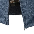thumbnail image 6 of UTTOASFAY Mens Zip Up Knitted Cardigan Thick Sweater Stand Collar Fleece Lined Warm Blue 10(XL), 6 of 9