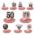 thumbnail image 1 of Centros de mesa de decoración de cumpleaños de 50 años para decoraciones de fiestas de cumpleaños (Rojo + Tono Dorado), 1 of 5