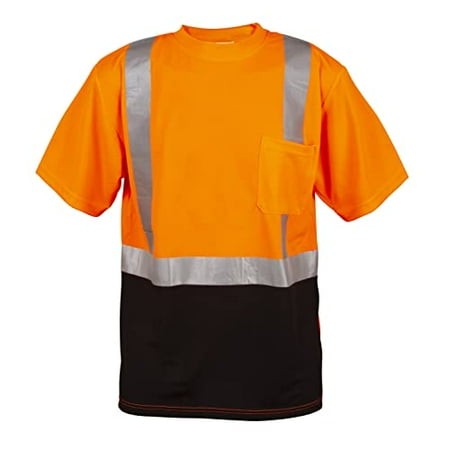 

Cordova V450-4XL Cor-Brite Type R Class II Orange Birdseye Mesh T-Shirt Short Sleeves Chest Pocket 2-Inch Silver Reflective Tape 4X-Large