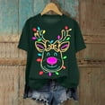 thumbnail image 2 of larppty Christmas Shirts for Women 2025,Christmas Reindeer Print Xmas Holiday Tees Cute Graphic Short Sleeve Tops (Dark Green, S), 2 of 6