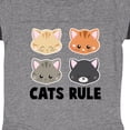 thumbnail image 3 of Inktastic Cats Rule with Cat Heads Boys or Girls Baby Bodysuit, 3 of 4