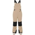 thumbnail image 7 of Letdown Kids Snow Bibs - Girls Boys Snow Pants Ski Bib Overall Waterproof_Windproof Warm for Toddler Little Big Kid Unisex Ski Pants (#02-Khaki,11-12 Years), 7 of 7
