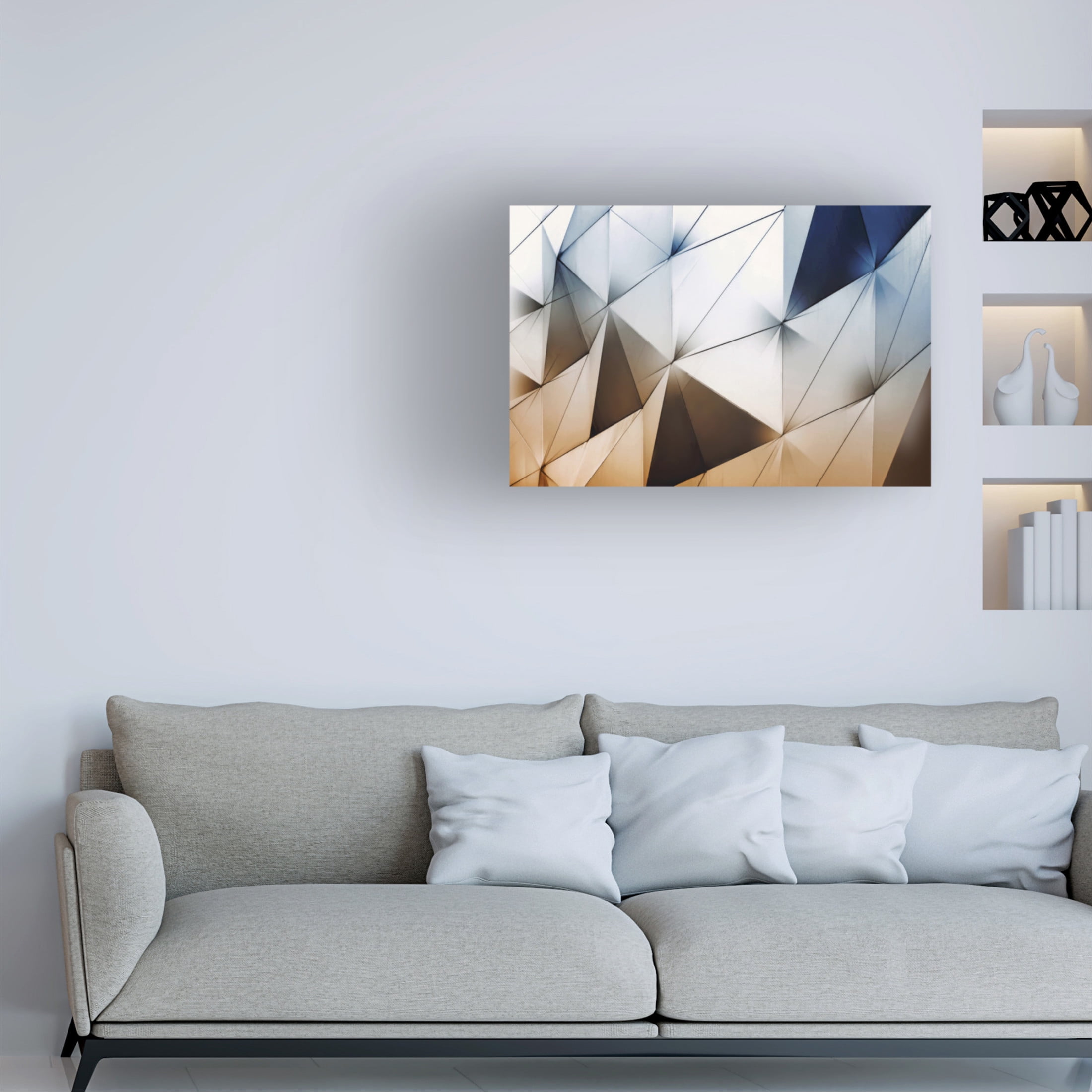 Canvas Wall Art - Henk Van Maastricht 'Triangles Art' Wall Art for Living Room, Bedroom, or Office D?cor by Trademark Fine Art - 32 x 22 Inches