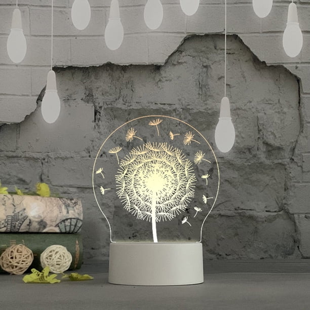 Xihbxyly Ventas Compras en línea Lámpara de noche acrílica USB LED para mesa, escritorio, dormitorio, decoración, regalo, lámpara blanca cálida