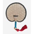 thumbnail image 1 of Abanico tejido a mano, abanico de paja de trigo de verano, abanico grande de hojas de espadaña, abanico antiguo de verano con manivela, repelente de mosquitos para bebés, abanico envolvente de colores, 1 of 5