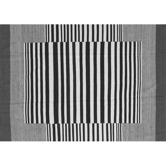 Ahgly Company Indoor Rectangle Abstract Gray Contemporary Area Rugs, 2' x 5'