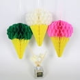 thumbnail image 4 of Naiovety Bola de nido de abeja Suministro de autoensamblaje Forma de helado Accesorios para fiestas de celebración Diseño de Navidad Adornos Artesanía Rosa, 4 of 6